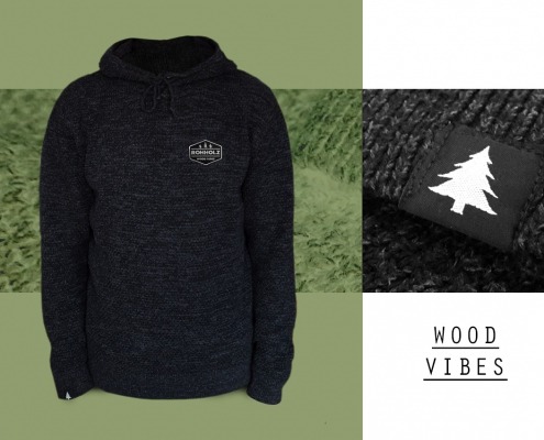 Rohholz Strick Hoodie - Wood Vibes Kapuzenpullover
